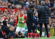 MANCHESTER, ENGLAND - OCTOBER 02: Wayne Rooney of Manchester United gets ready to come on during the Premier League match between Manchester United and Stoke City at Old Trafford on October 2, 2016 in Manchester, England.  (Photo by Clive Brunskill/Getty Images)